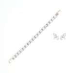 Aquamarine and Ruby Link Bracelet