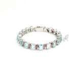 Aquamarine and Ruby Link Bracelet
