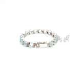 Aquamarine and Ruby Link Bracelet