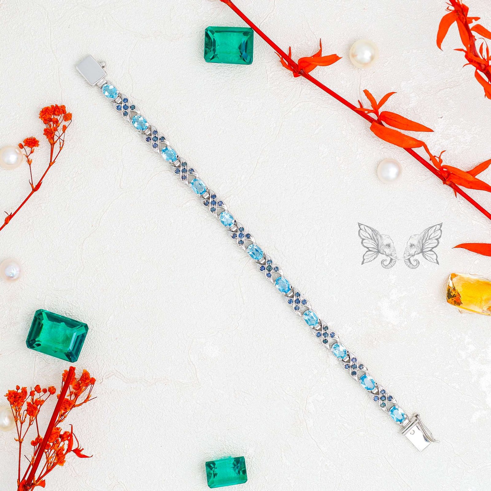 14 (1) Blue Topaz & Sapphire Bracelet
