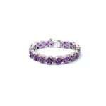 Handmade 925 Silver Natural Amethyst Leaf Motif Bracelet | Gemstone Jewelry - Image 2