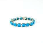 Elegant Cabochon Line Oval Turquoise Bracelet – 925 Sterling Silver Fine Gemstone Jewelry - Image 2