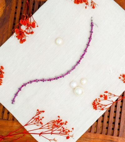 Ruby Floral Cluster Bracelet