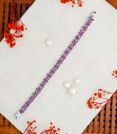 Ruby Floral Cluster Bracelet