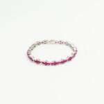 Ruby Floral Cluster Bracelet