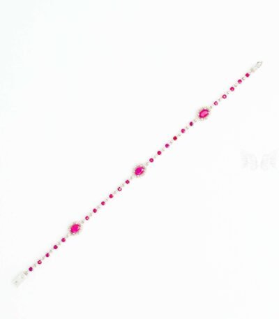 Ruby Diamond Halo Tennis Bracelet