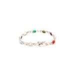 Navratan Bracelet Handmade 92.5 Sterling Silver with 9 Natural Gemstones: Coral, Pearl, Garnet, Cat's Eye, Emerald, Citrine, Topaz, Sapphire, and Diamond - Image 2
