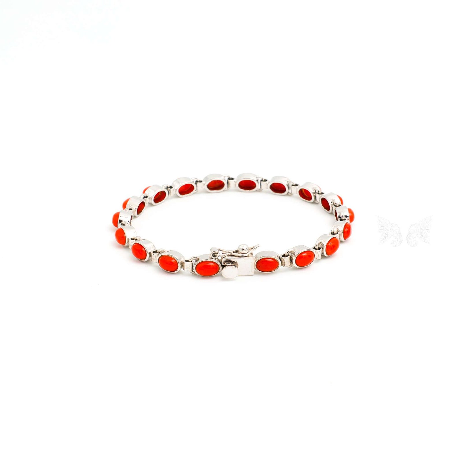 _82A2403 silver coral bracelet