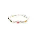 Sterling Silver Tourmaline Bracelet Stones and Real Diamonds for Woman - Image 2