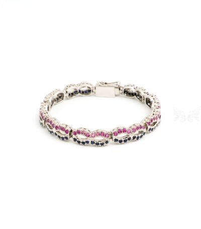 Sapphire & Ruby Silver Bracelet
