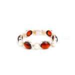 Garnet and Pearl Bracelet
