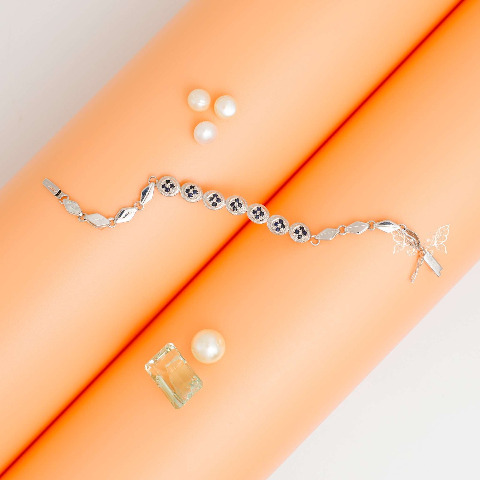 _82A2555 sapphire silver bracelet