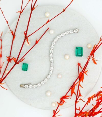 Aquamarine Silver Bracelet