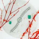 Aquamarine & Emerald Silver Bracelet