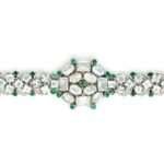 Aquamarine & Emerald Silver Bracelet