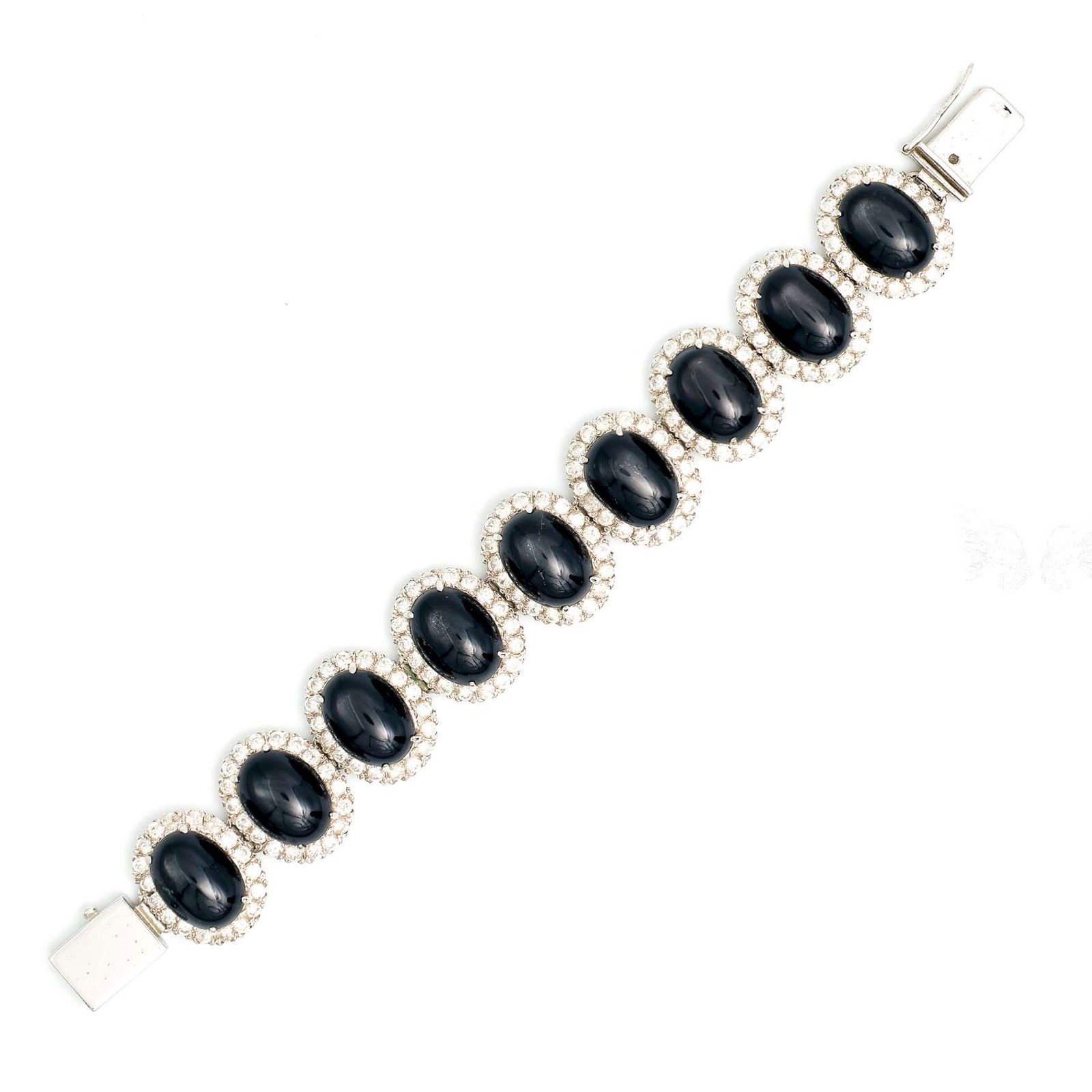 _82A2697 Black Star & CZ Silver Bracelet