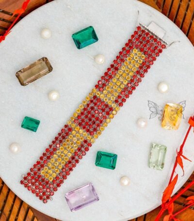Citrine & Garnet Gemstone Luxury Bracelet