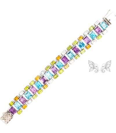 Silver Gemstone Bracelet