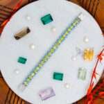 Blue Topaz & Peridot Gemstone Bracelet