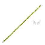 Silver Oval Peridot Bracelet