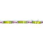 Silver Peridot & Ruby Bracelet