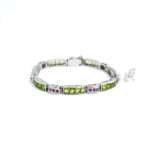 Silver Peridot & Ruby Bracelet