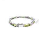Silver Peridot & Ruby Bracelet