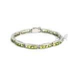 Silver Peridot Tennis Bracelet