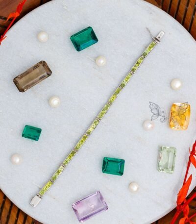 Silver Peridot Tennis Bracelet