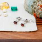 Silver Garnet Cufflinks