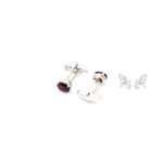 Garnet Silver Cufflinks