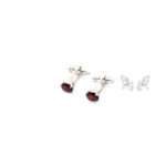 Garnet Silver Cufflinks