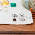Garnet Silver Cufflinks