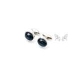 Silver Cufflinks Black Star