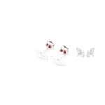 Garnet Silver Cufflinks
