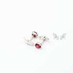 Garnet Silver Cufflinks