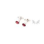 Garnet Silver Cufflinks