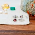 Garnet Silver Cufflinks