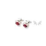 Garnet Silver Cufflinks