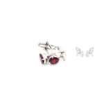 Silver Garnet Cufflinks