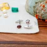 Silver Garnet Cufflinks