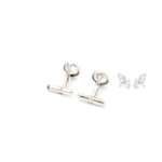 Silver Zircon Cufflinks