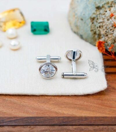 Silver Zircon Cufflinks