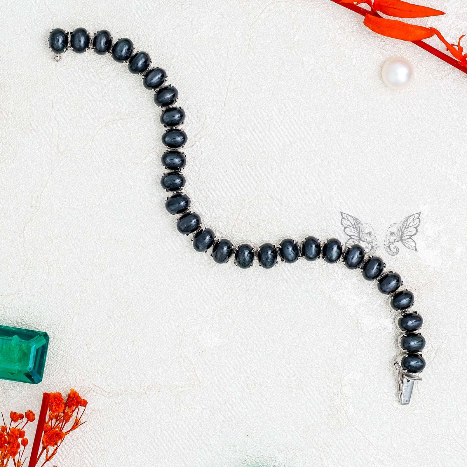 black star bracelet 5 (1) Black Star Gemstone Silver Bracelet