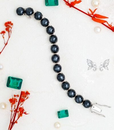 Black Star Silver Link Bracelet