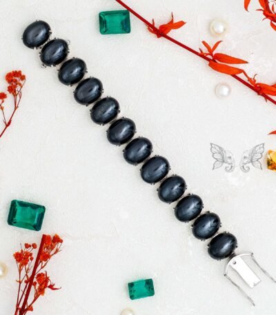 Black Star Silver Statement Bracelet