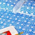 100% Pure Cotton Blue Hand Block Printed Bed Sheet with Pillow Covers | Crafts in India
