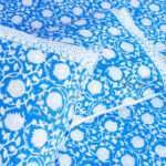100% Pure Cotton Blue Hand Block Printed Bed Sheet with Pillow Covers | Crafts in India - Image 3