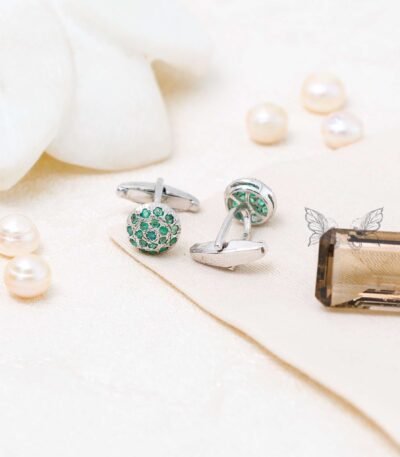 Silver Emerald Cufflinks