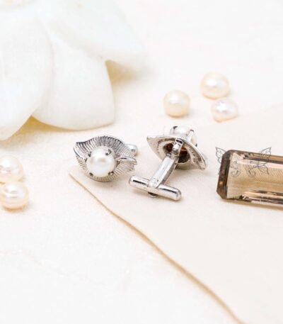 Silver Pearl Cufflinks
